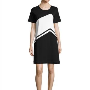 🍓Joan Vass Black & White Colorblock Dress Sz L